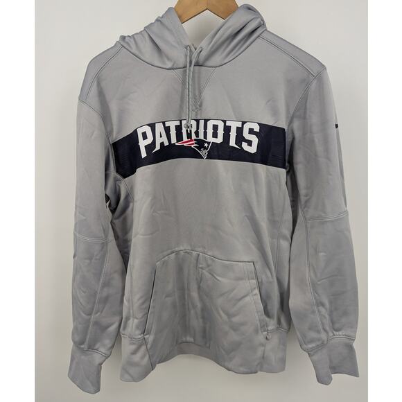 EUC Nike New England Patriots NFL Grey Hoodie Sweatshirt Size Small - Picture 1 of 7